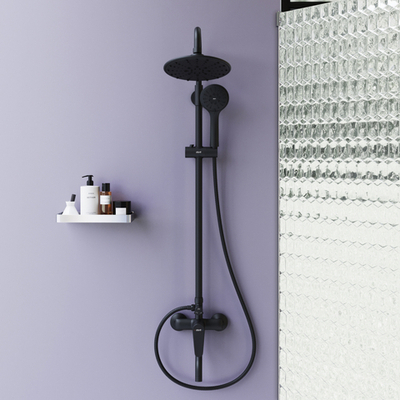 D0740922 Душевая система Prime со смесителем для ванны и душа, черная