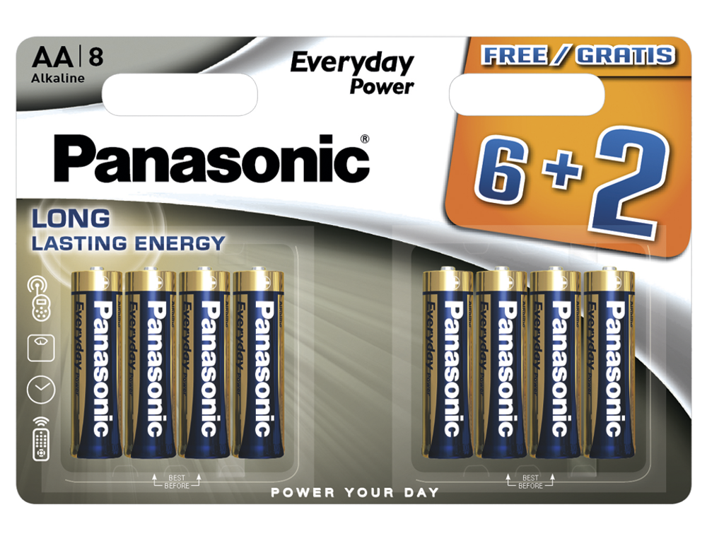 Батарейки Panasonic Everyday Power AA щелочные 8 шт