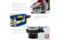 Углошлифовальная машина ЗУБР Профессионал, 125 мм УШМ-П125-750