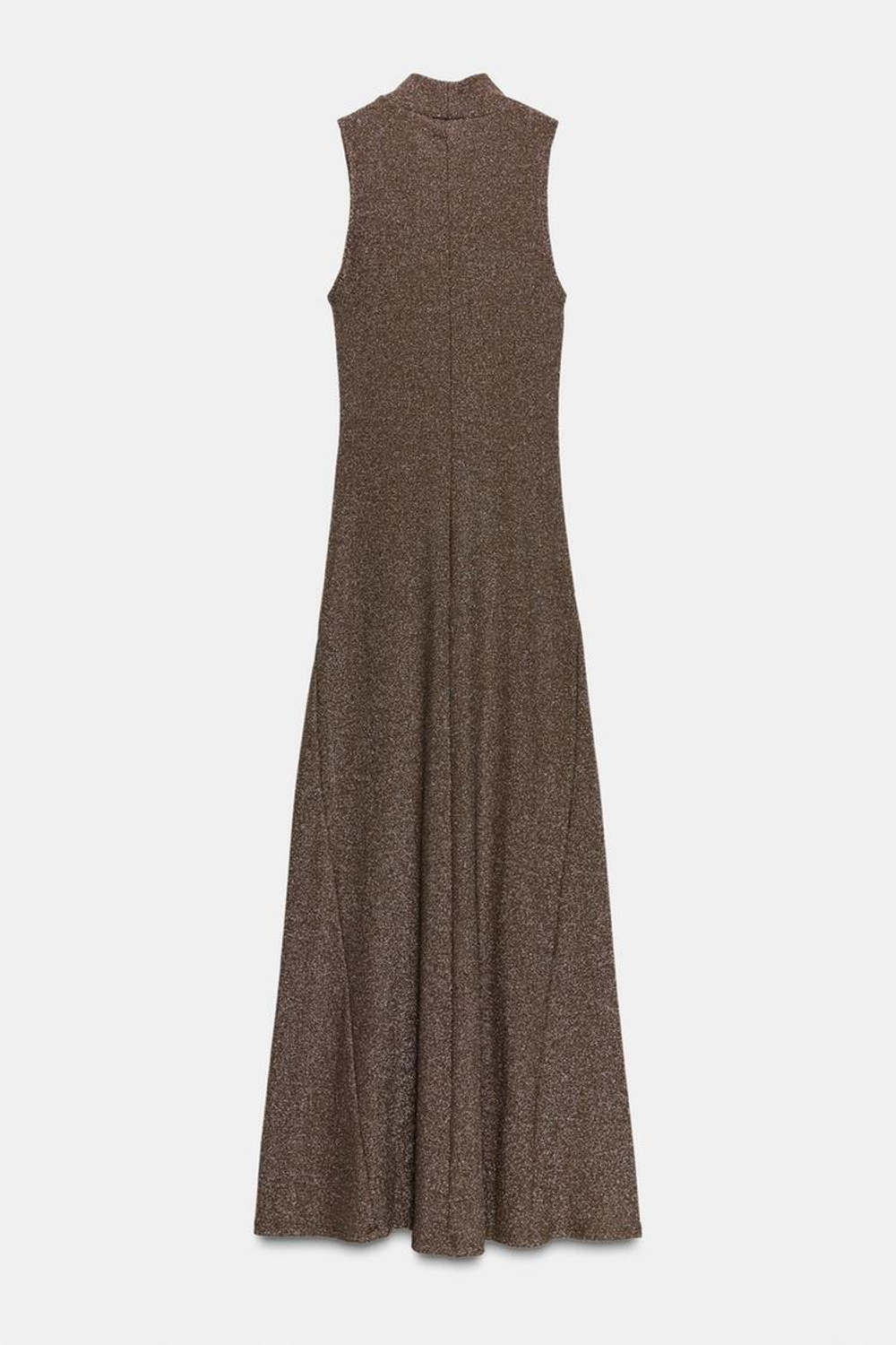 ZARA ПЛАТЬЕ БЕЗ РУКАВОВ С МЕТАЛЛИЗИРОВАННОЙ НИТЬЮ, ЗОЛОТОЙ