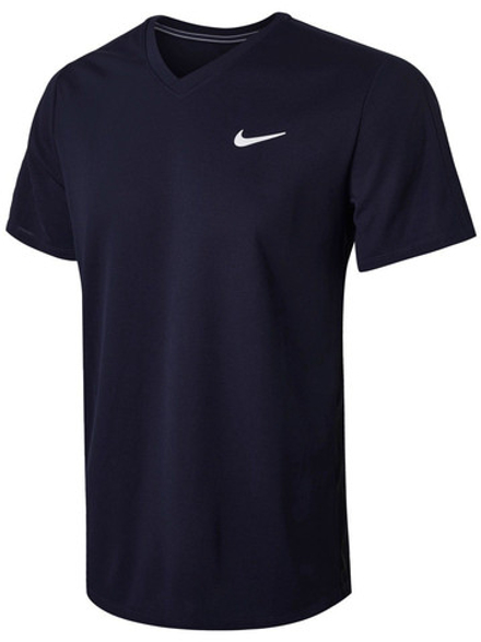 Мужская теннисная футболка Nike Court Dri-Fit Victory - obsidian/obsidian/white