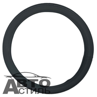 Оплетка на руль круглая Coolpart DIAMOND 50  (37*38) к/з черный/черный СТРАЗЫ A268BL-BL