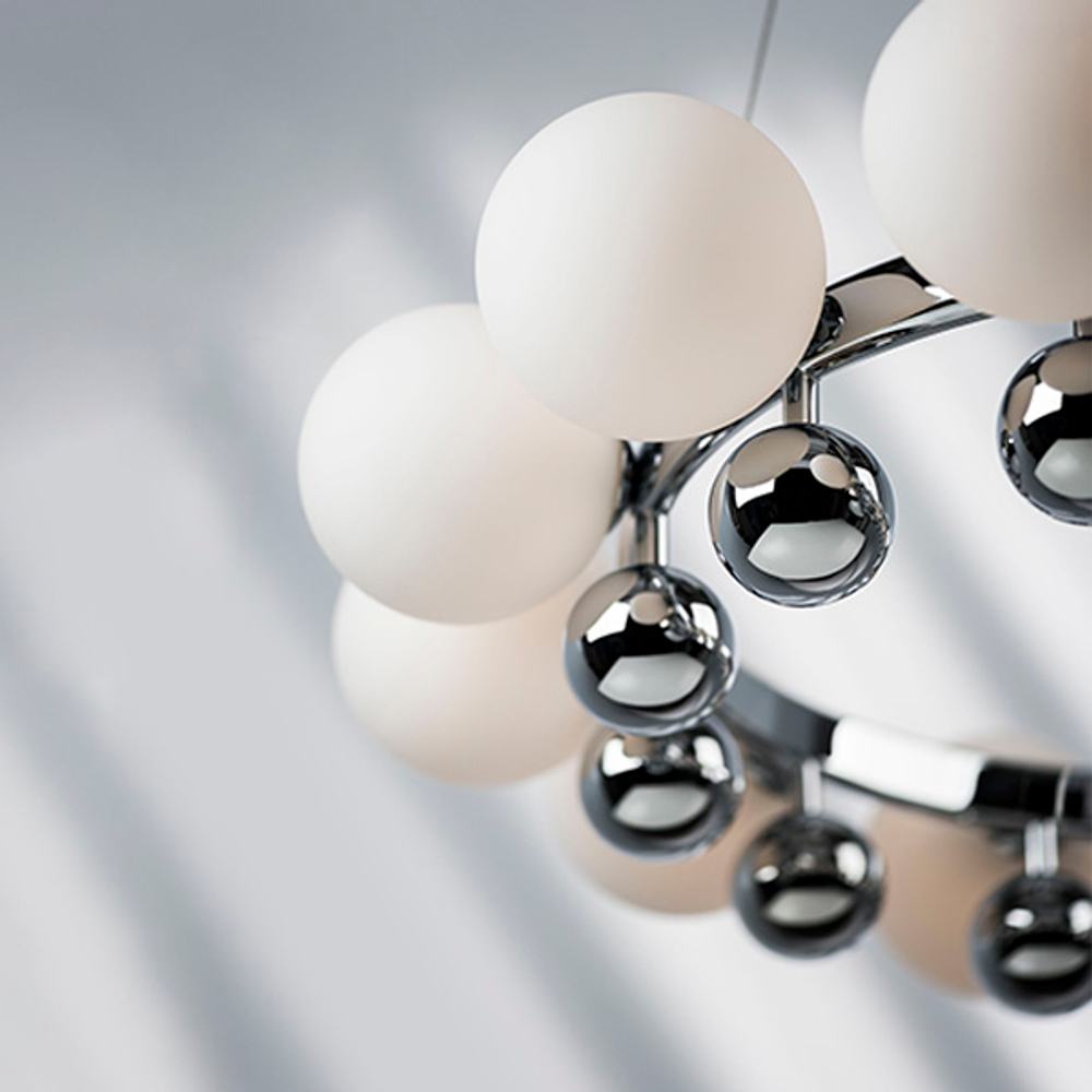 801124 Люстра SFERETTA 12х40W G9 ХРОМ/БЕЛЫЙ