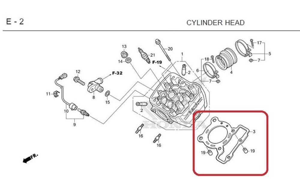 12251-KPP-T01. GASKET, CYLINDER HEAD. Honda CBR150