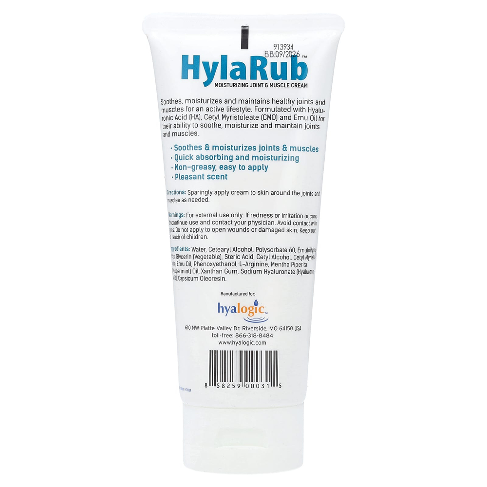 Hyalogic, HylaRub, увлажняющий крем для мышц и суставов, 6 унций (168 г)
