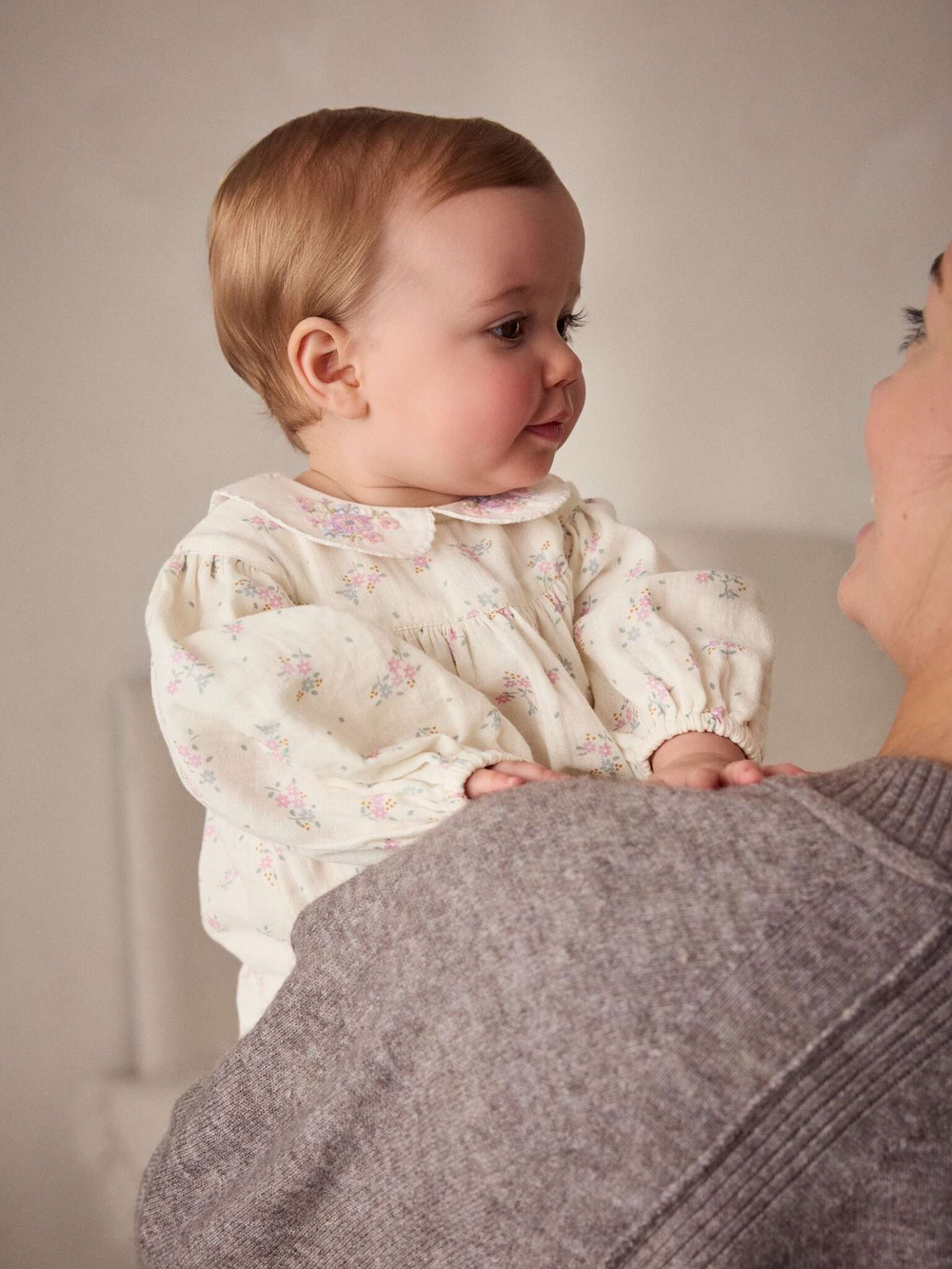 Боди с длинным рукавом и колготки в комплекте для малышей Next E65-019, Бежевый, Розовый