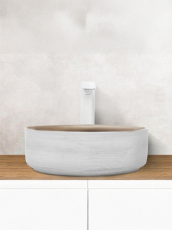 Раковина накладная (белая золотистая) WeltWasser WW  ELBACH 3134 LSWG 355х355х120