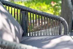 "Канны" лаунж-зона 4-местная плетеная из роупа (веревки), цвет темно-серый