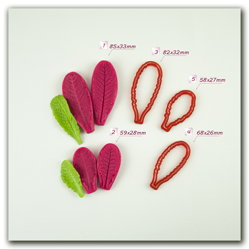 силиконовые вайнеры и каттеры листа примулы