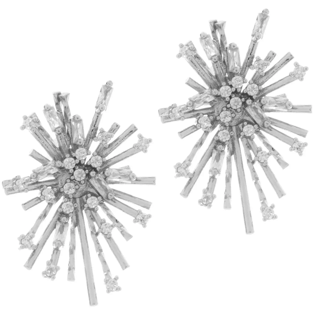 Серьги из гиппоалергенного металла со стразами «ПАЛУМНА», элли, цвет золото и серебро, 2,4*1,9см