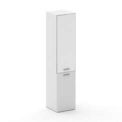 Fresco Шкаф узкий высокий левый FRU.SU-101 (L) white Белый Бриллиант UM/Лакобель Белый/Хром 450*460*