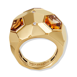 Кольцо с цитрином и Бриллиантами, R0190-1/4