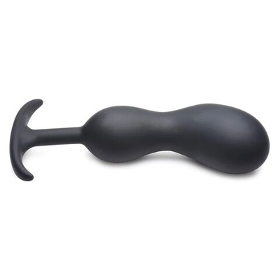 Черный массажер простаты с утяжелителями Premium Silicone Weighted Prostate Plug XL - 20,8 см. (Цвет: черный)