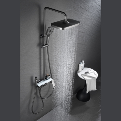 фото в интерьере Душевая стойка Black&White UK5012MG GUN METAL оружейная сталь