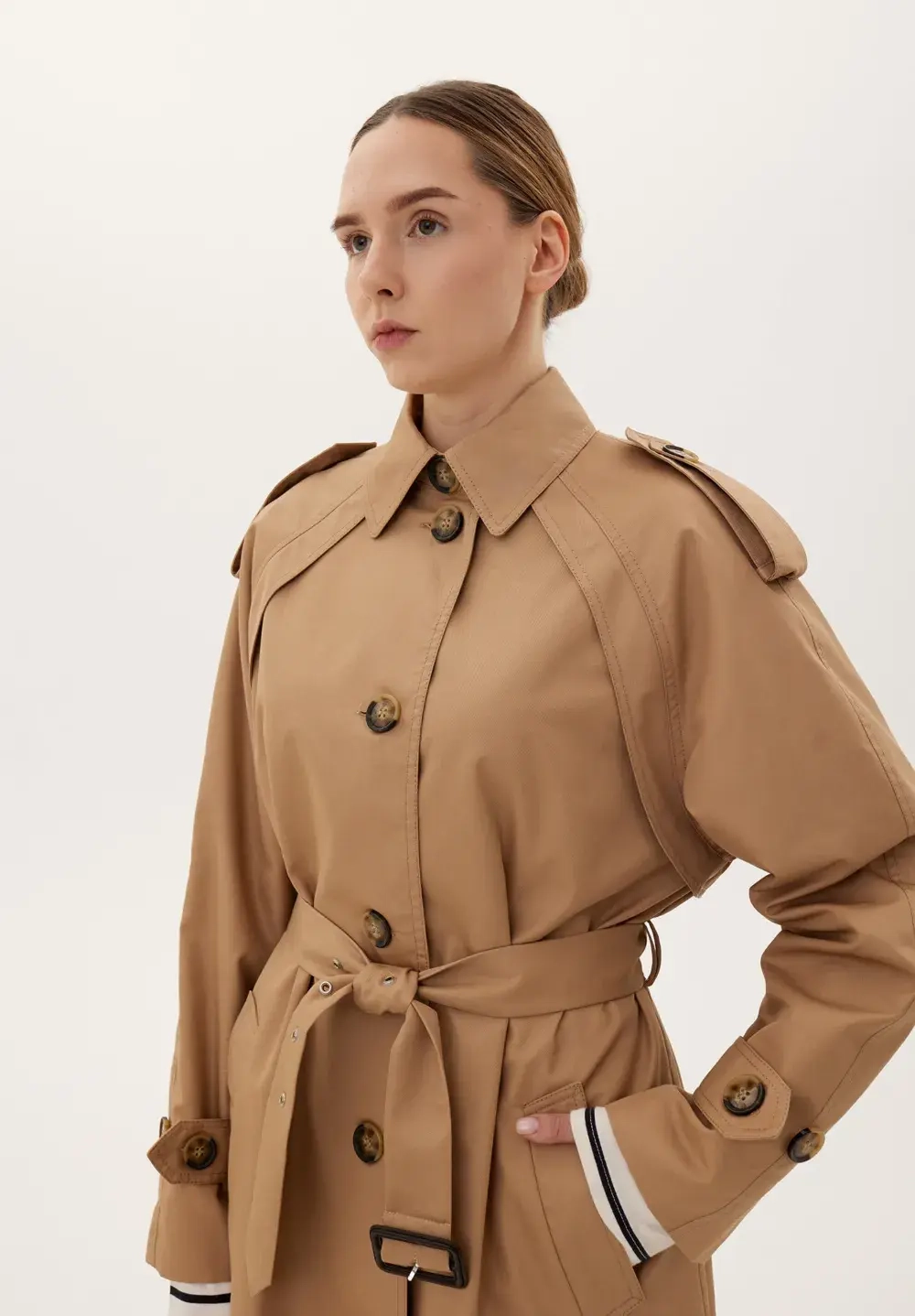 Плащ, бежевый