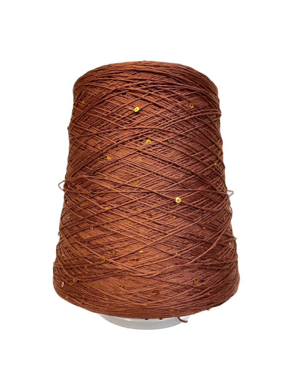 Пряжа на бобине (Италия)95% хлопок с пайетками 5% п/л 100г-450м 360г