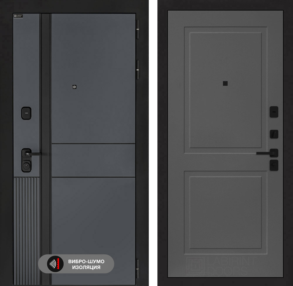 Входная дверь Лабиринт EVOLAB - 11 Графит софт