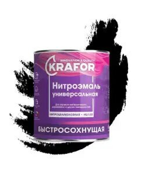 Эмаль НЦ-132 Крафор, черный 1,7кг