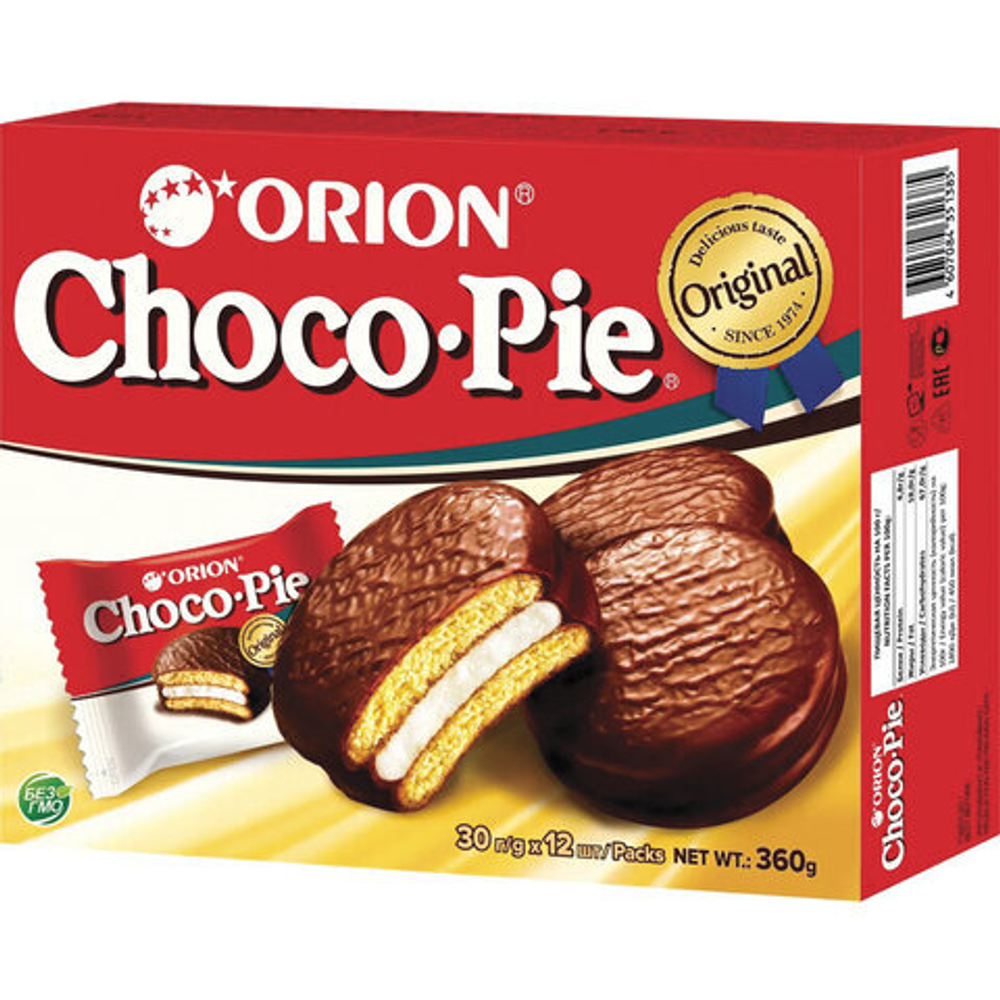 Печенье ORION «Choco Pie Original» 360 г (12 штук х 30 г)