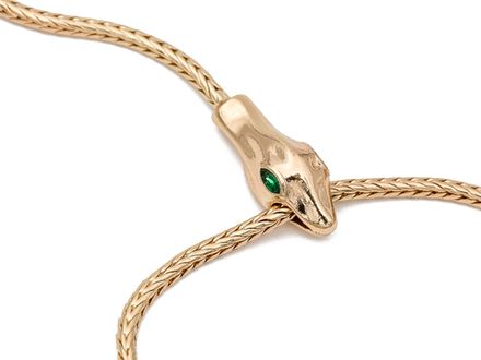 Чокер-галстук "Змея" с кристаллом (уценка)