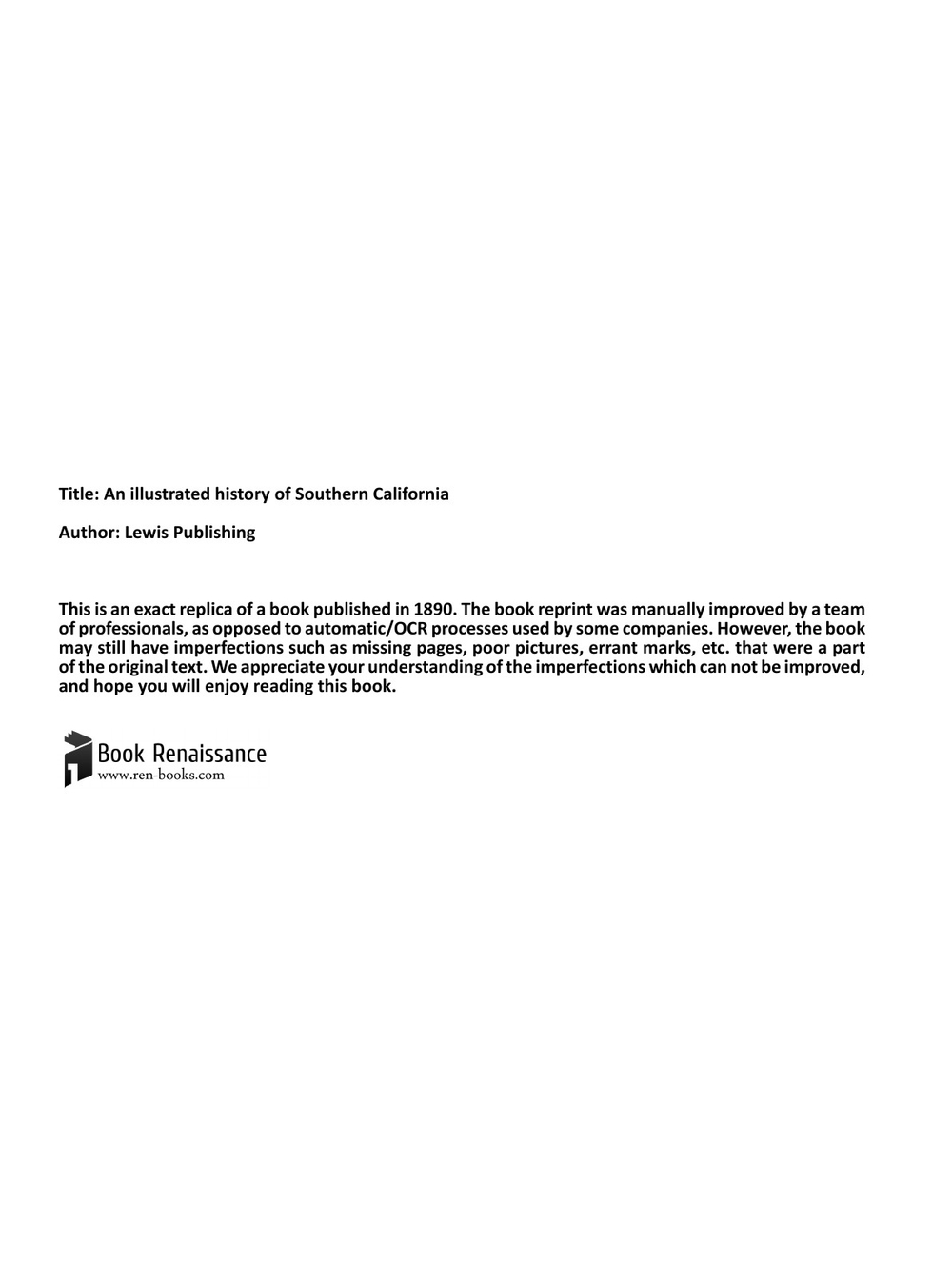 An illustrated history of Southern California | Lewis Publishing