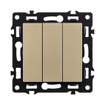 Трехклавишный выключатель 10А/250В Золотой Kollinger Asthetik AS-710GD