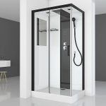 Душевая кабина Black&White Galaxy 110х80 8800E110 с гидромассажем, стекло прозрачное/профиль черный