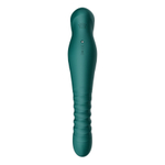 Зеленый вибратор 30,2см с поступательными движениями Zalo King Vibrating Thruster Turquoise Green