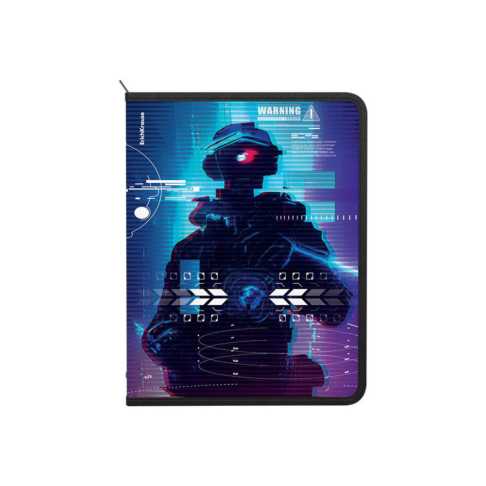 Папка д/тетрад. А4 (330*251*30) молния вокруг, пластик "Cyber Game"