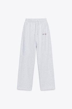 ZARA БРЮКИ В СТИЛЕ ПРЕППИ, СЕРЫЙ МЕЛАНЖ