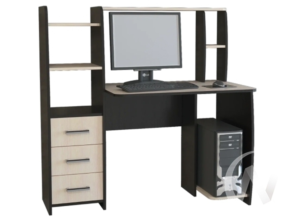 Стол компьютерный КЛ №6.3 (венге/дуб молочный)