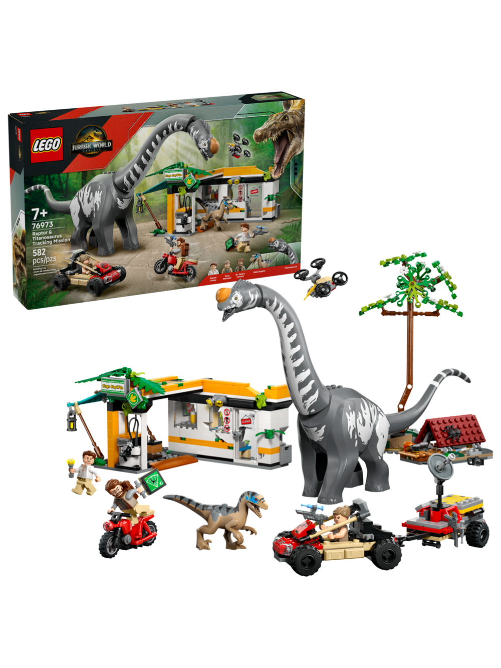 LEGO Jurassic World 76973 лего Раптор и Титанозавр, конструктор с фигурками динозавров, парк Юрского периода, оригинал ЛЕГО 76973_УЦЕНКА