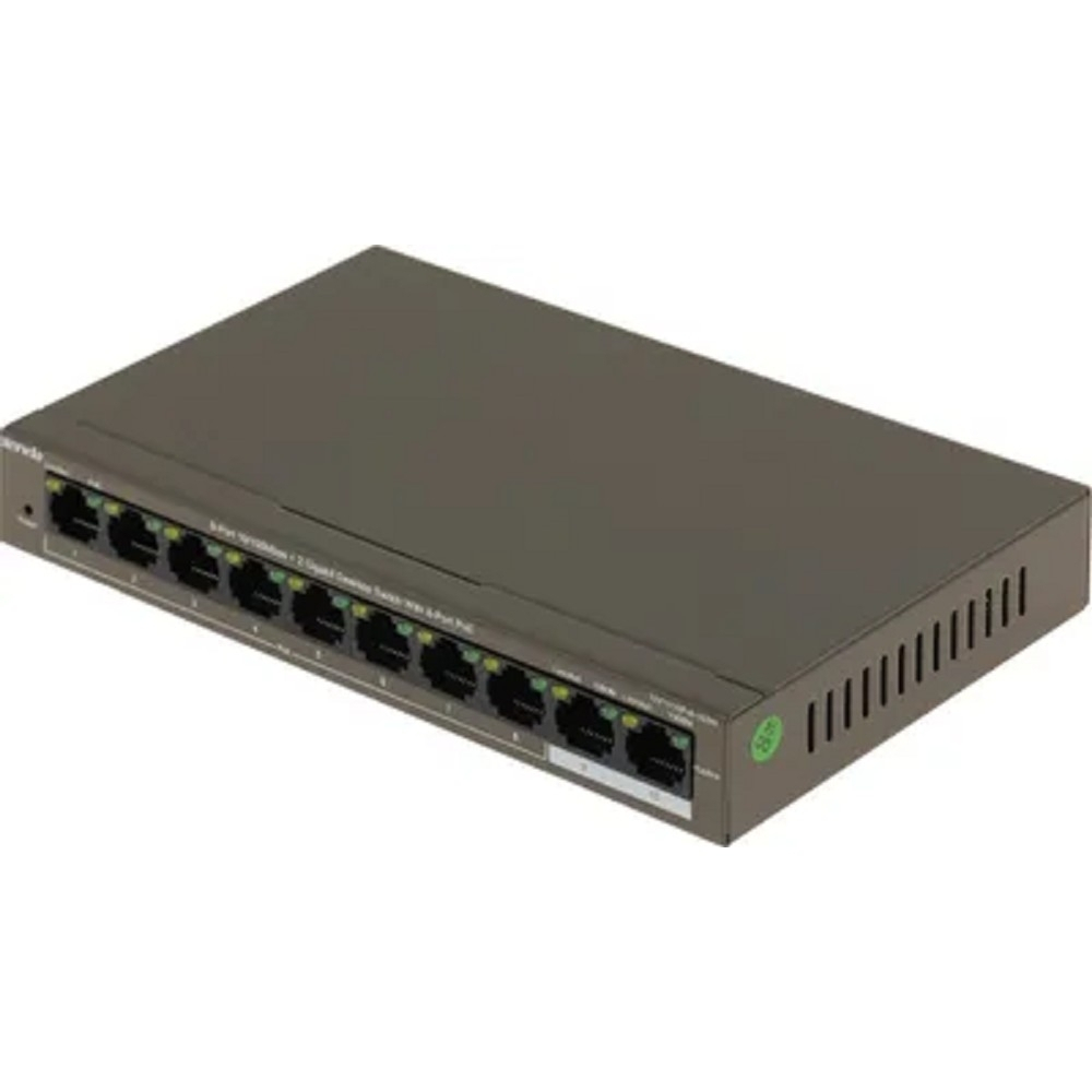 Коммутатор IP-COM F1110P-8-102W Коммутатор PoE неуправляемый 8-Ports 10 / 100 Mbps Base-TX + 2-Ports 10 / 100 / 1000 Base-TX / 8-Ports PoE (PoE бюджет 99W)