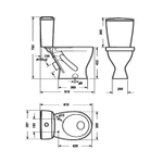 Унитаз-компакт "Рондо" (кос, нижн, арм. 2 реж. Уклад, сид. полипроп.) (Sanita)