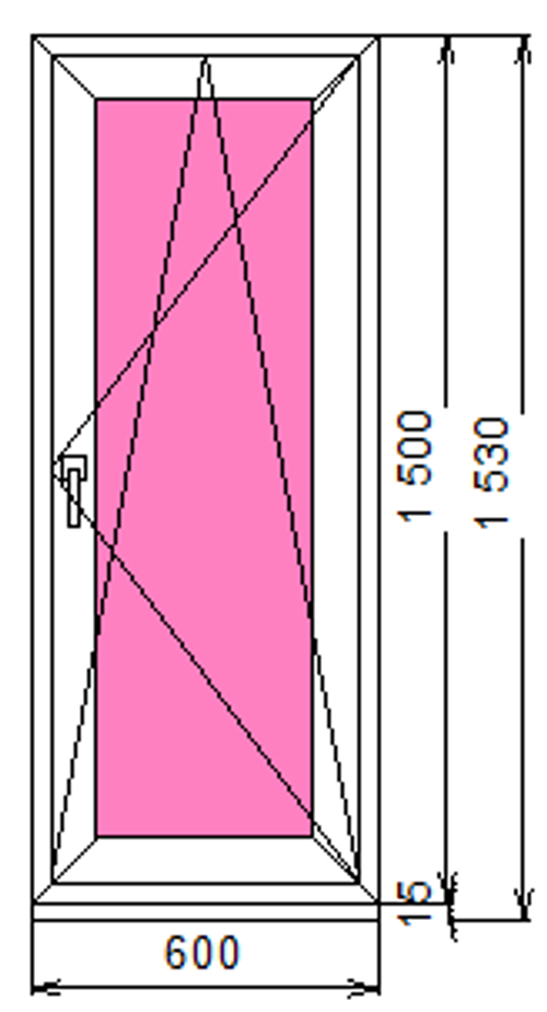 Пластиковое окно 1500 х 600 ТермА Эко