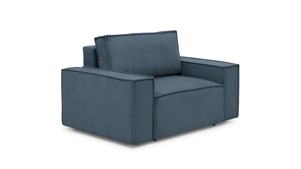 Кресло Софт 2 Cilium Indigo 152*103*90 см, Синий Вельвет Дельфин Фиеста