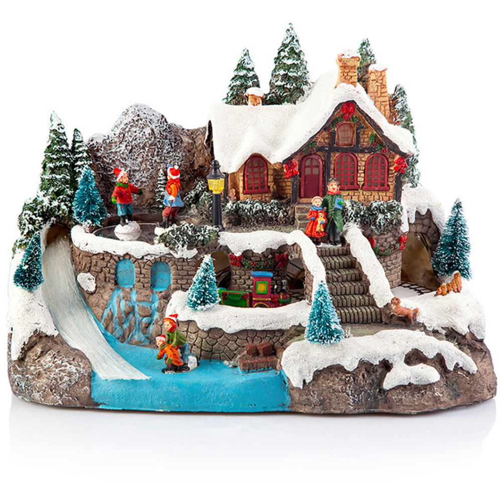 Фигурка 30см Музыкальная деревня с подсветкой Lamart LMR-15211