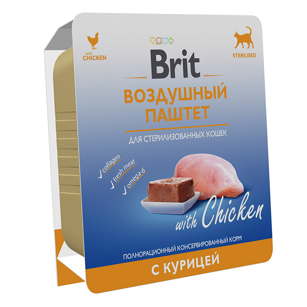 Brit Брит КУРИЦА 100 г воздушный паштет для кастрированных кошек