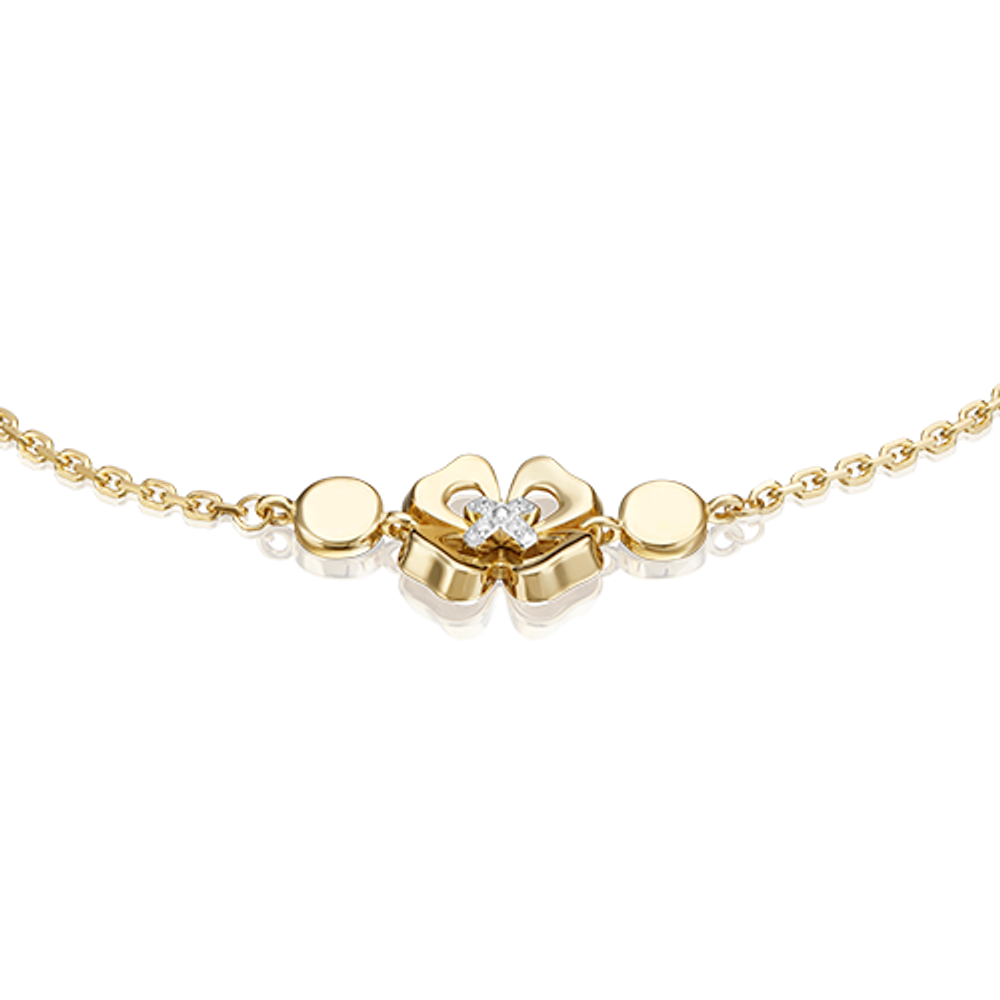 Браслет «Клевер. Незабываемые моменты» из лимонного золота c бриллиантами Артикул: 05-0695-00-101-1121