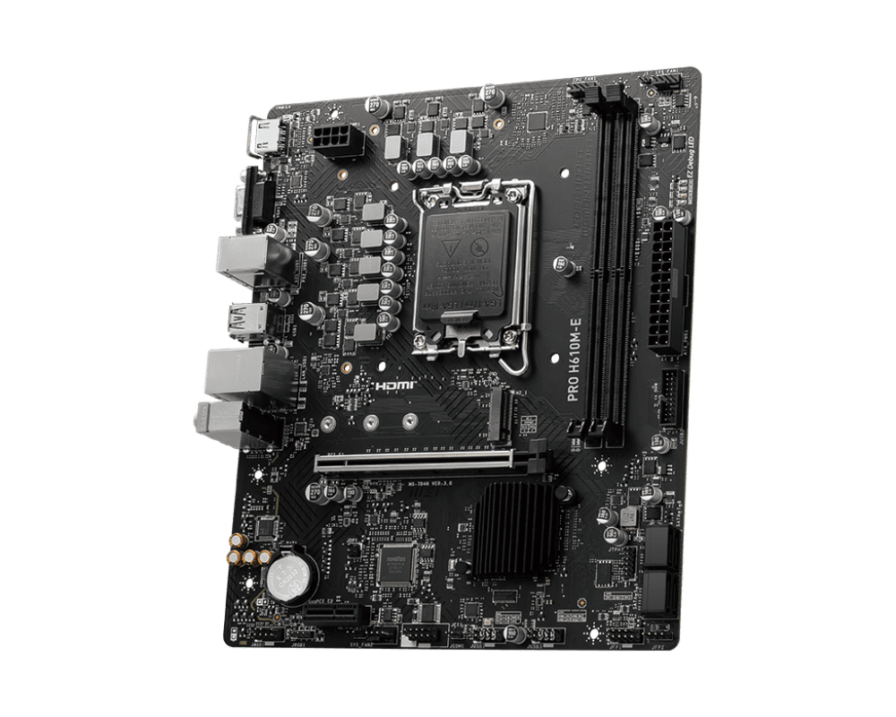 Материнская плата MSI PRO H610M-E LGA1700 H610 2xDDR5 4xSATA3 M.2 VGA HDMI mATX