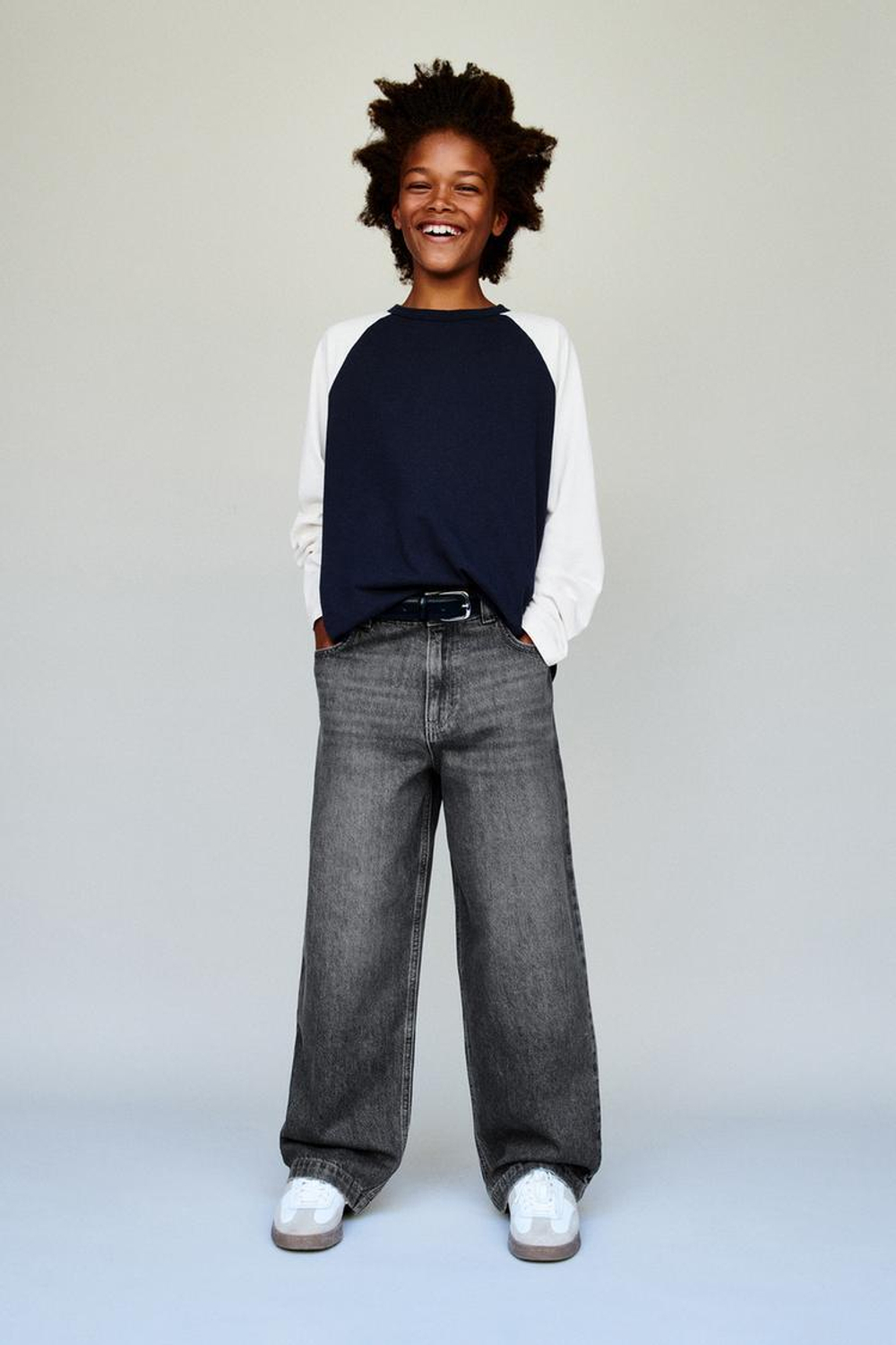 ZARA ДЖИНСЫ RELAXED BAGGY, ТЕМНО-СЕРЫЙ