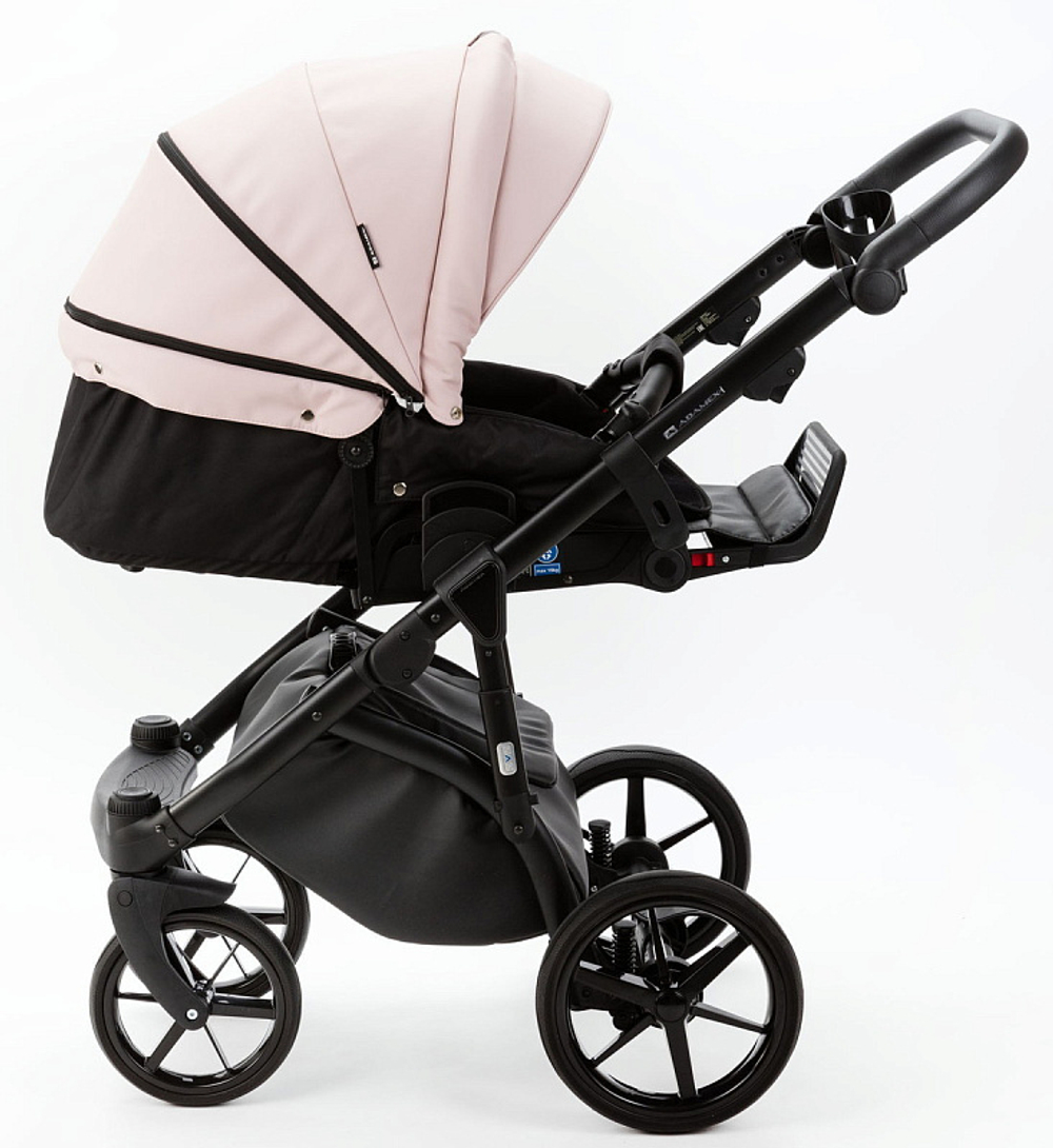 Детская коляска Adamex Nola Deluxe 2 в 1 N-SA15 (РОЗ. ПУДРА КОЖА)