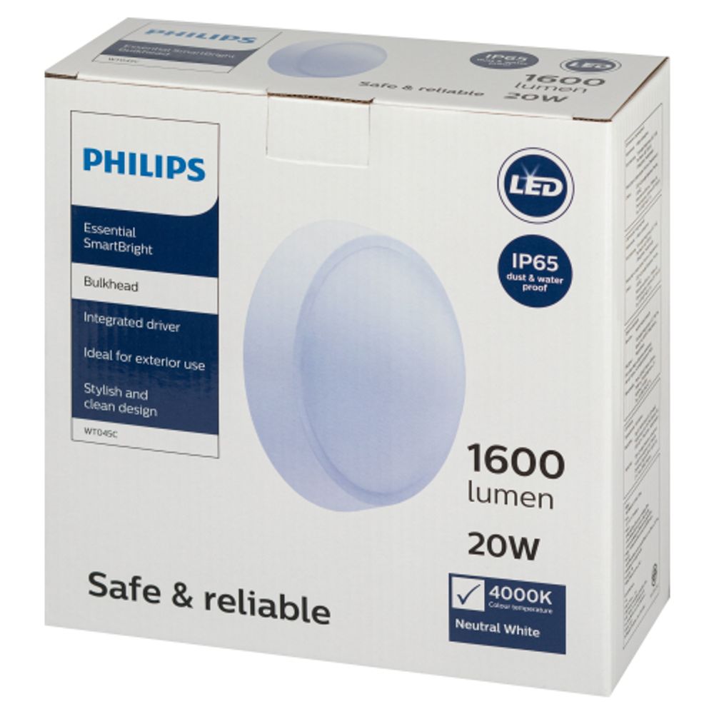 Светильник настенно-потолочный светодиодный Philips WT045C 20Вт L1665 IP65 нейтральный белый свет