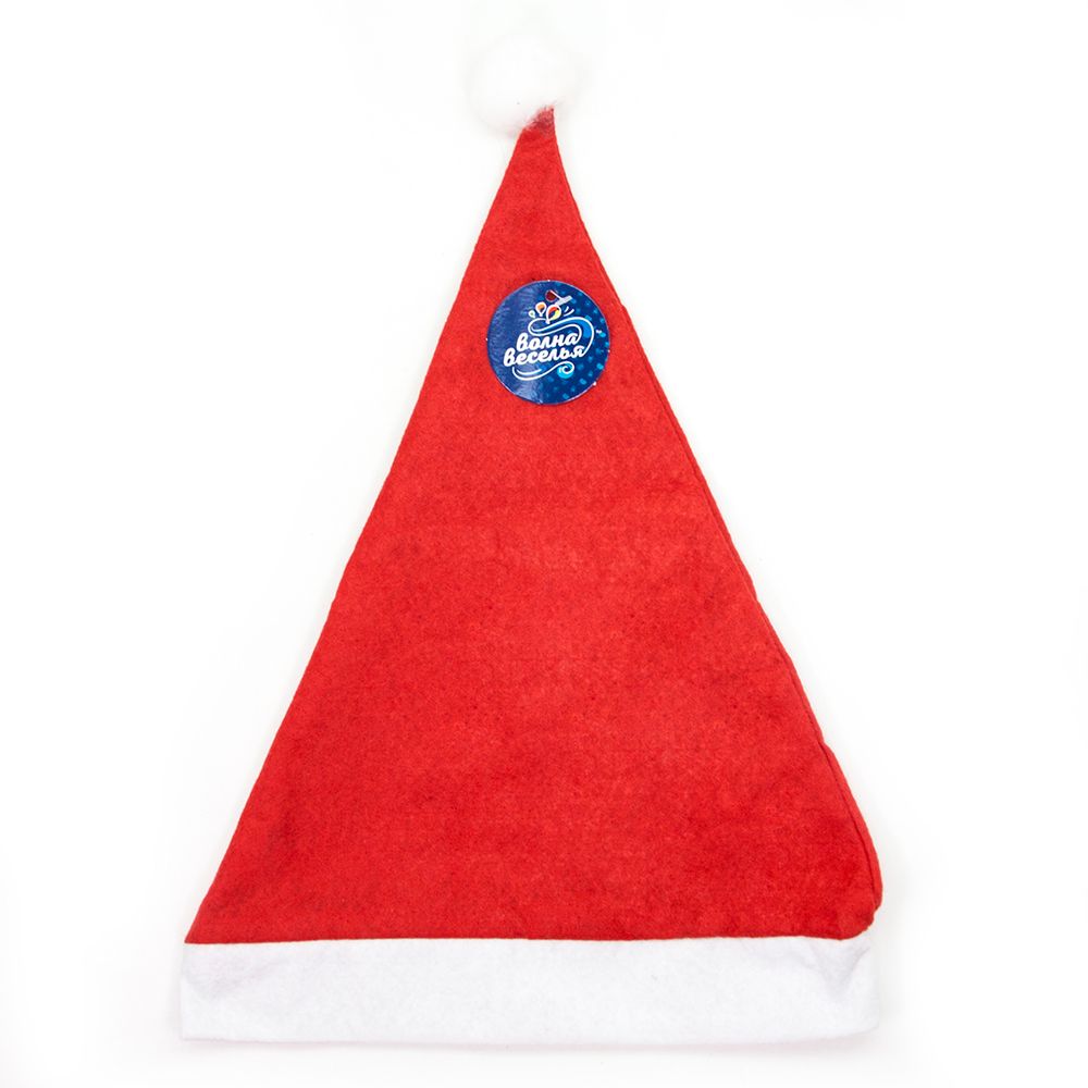 Колпак Новогодний, маленький, Красный, 26*30 см, 1 шт.
