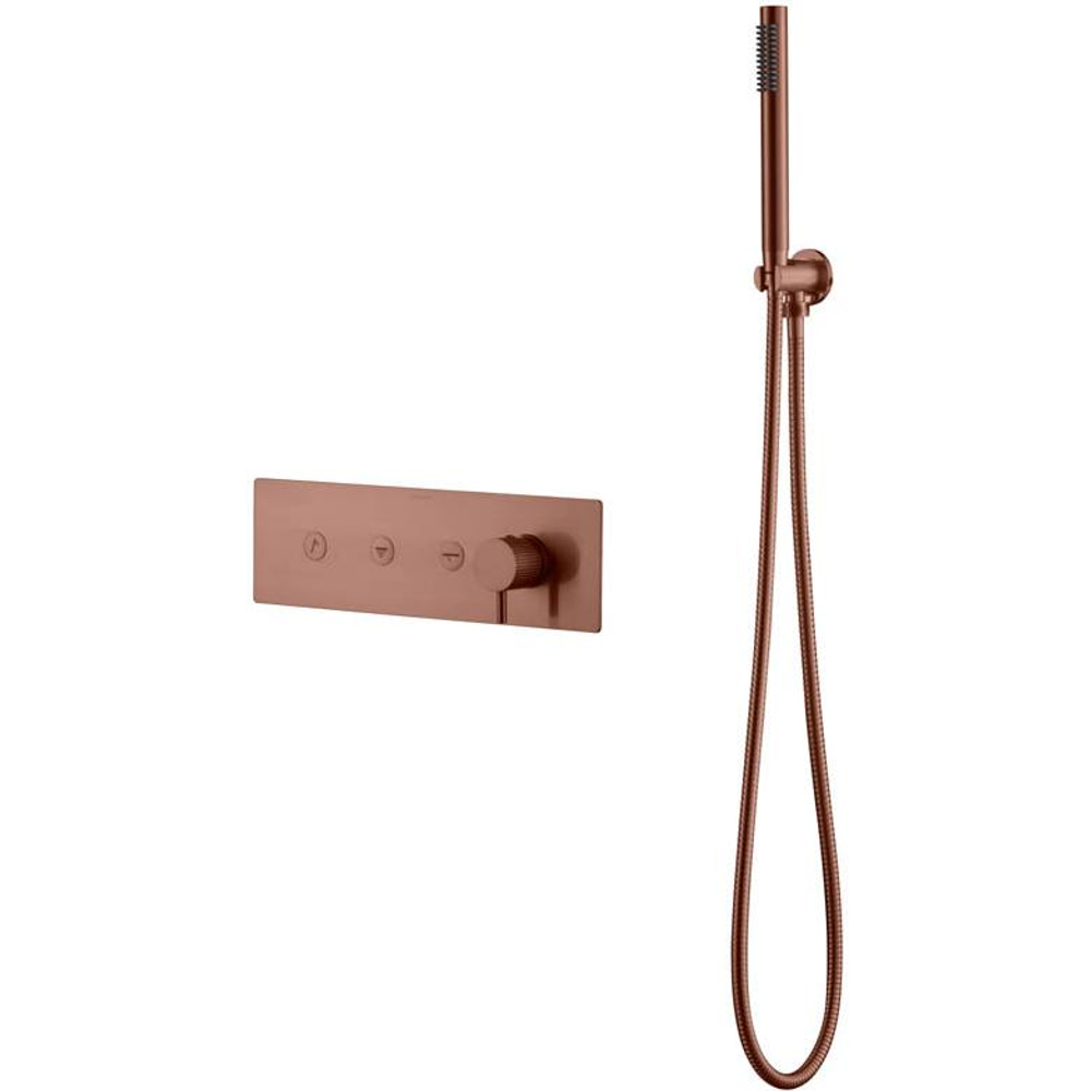 Встраиваемый смеситель для душа и ванны Boheme Fusion 130-SYS-BRB с ручным душем, BRUSHED BRONZE