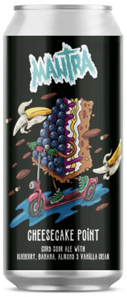 Пиво Мантра Чизкейк Поинт: Блуберри, Банан &amp; Алмонд / Mantra Cheesecake Point: Blueberry, Banana &amp; Almond 0.45 - банка