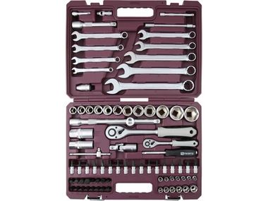 TS082 Набор инструмента универсальный 1/4", 1/2"DR, 82 предмета