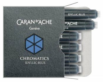Картридж Carandache Chromatics Iddyllic Blue для перьевых ручек 6шт в уп (8021.140)