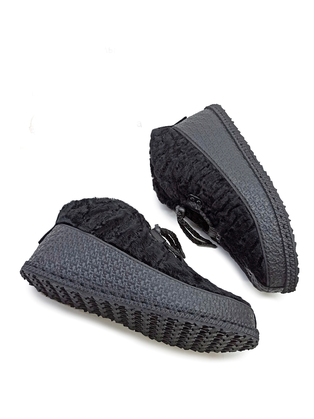 Ботинки из натурального каракуля "Black Рepper"