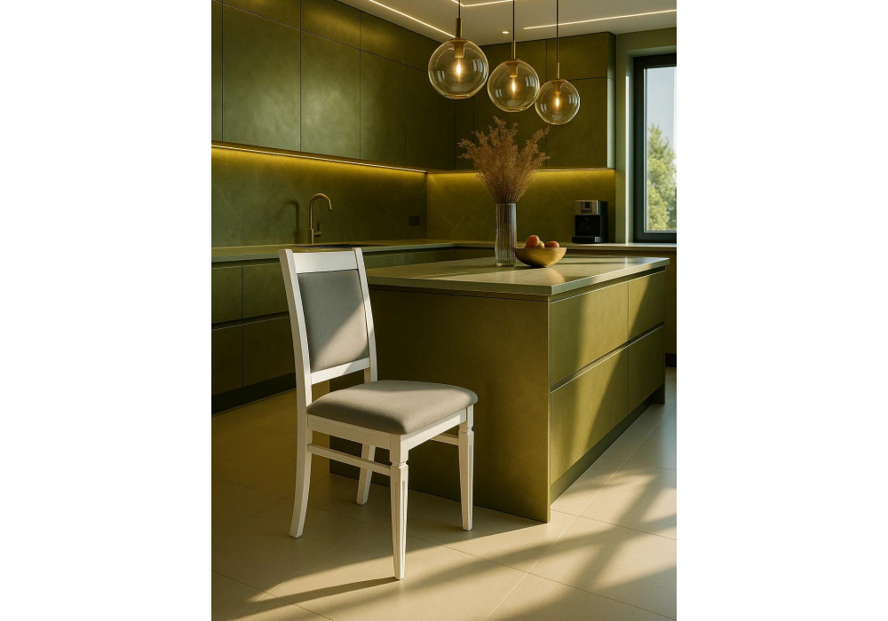 Стул деревянный Woodville Арнол серый, белый, ножки белые